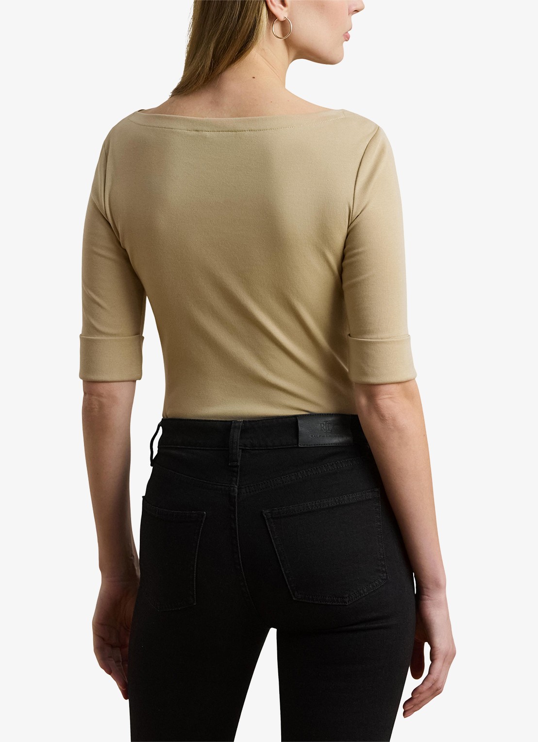 Ralph Lauren Top met boothals - achterkant birch tan / beige