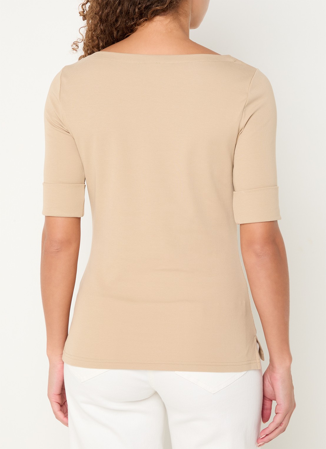 Ralph Lauren Top met boothals - achterkant 2 birch tan / beige