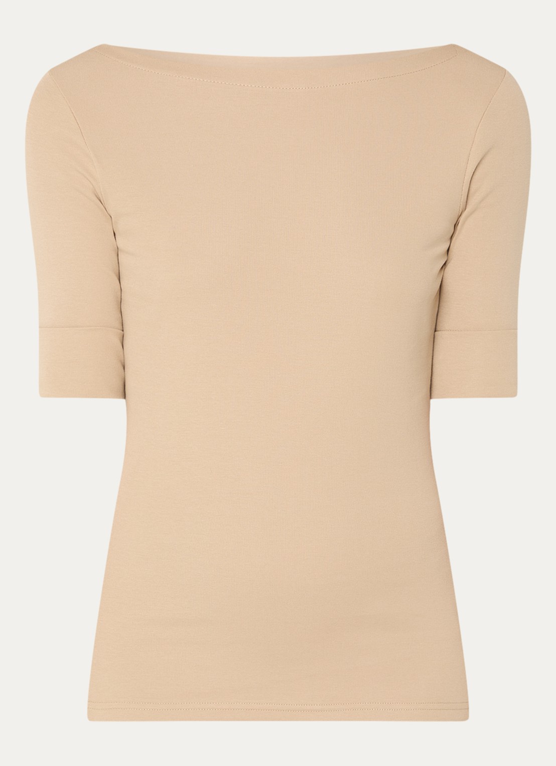 Ralph Lauren Top met boothals - voorkant 5 birch tan / beige
