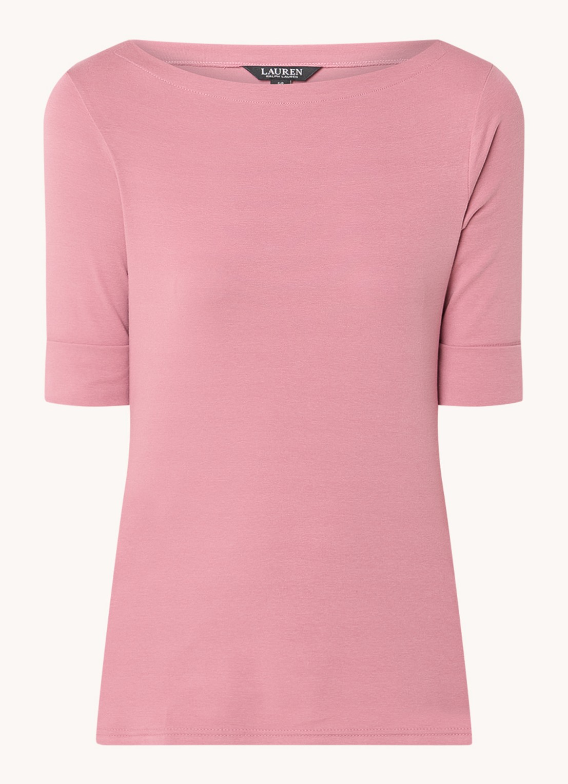 Ralph Lauren Top met boothals - voorkant 3 rose blush / roze