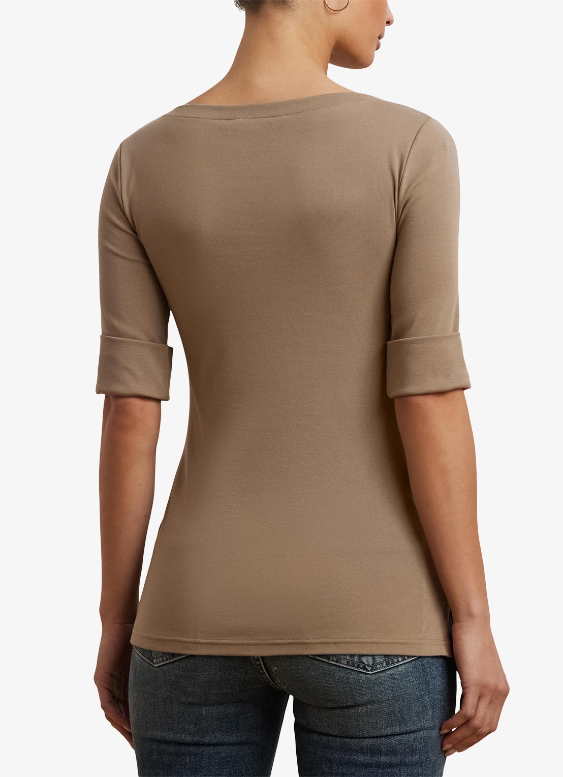 Ralph Lauren Top met boothals - achterkant 3 madison tan / beige