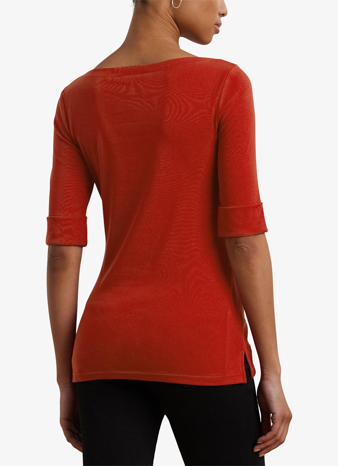Ralph Lauren Top met boothals - achterkant madison red / rood