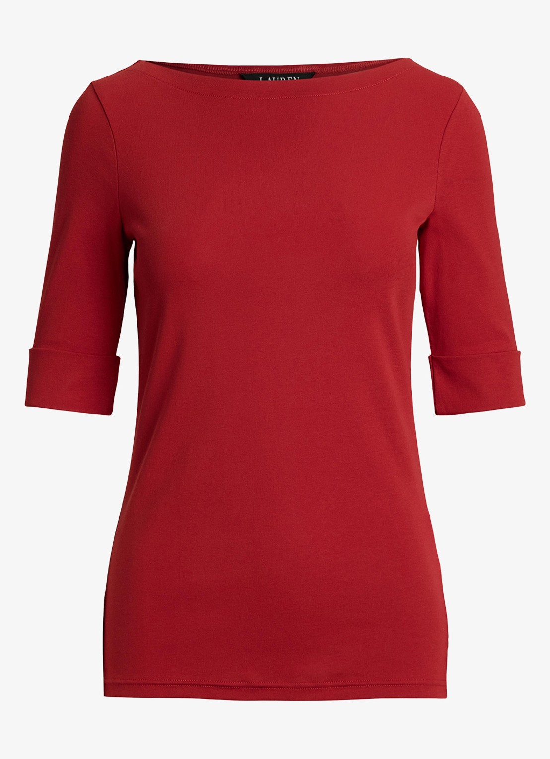 Ralph Lauren Top met boothals - voorkant 4 madison red / rood