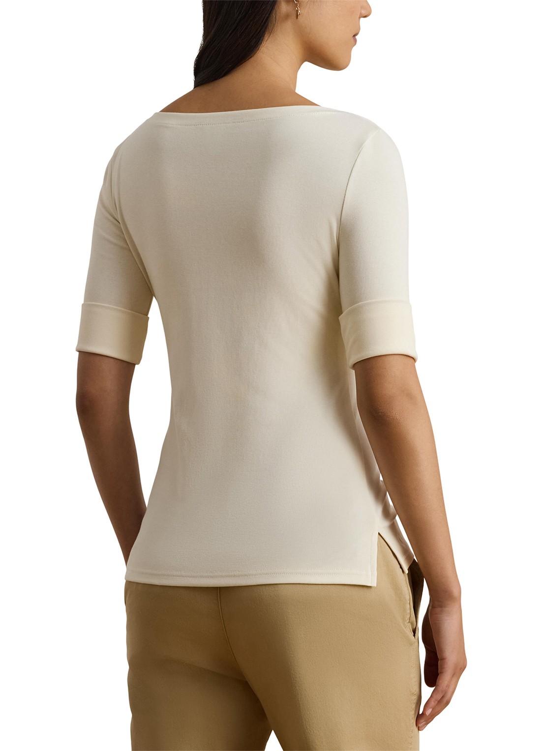 Ralph Lauren Top met boothals - achterkant 5 creme