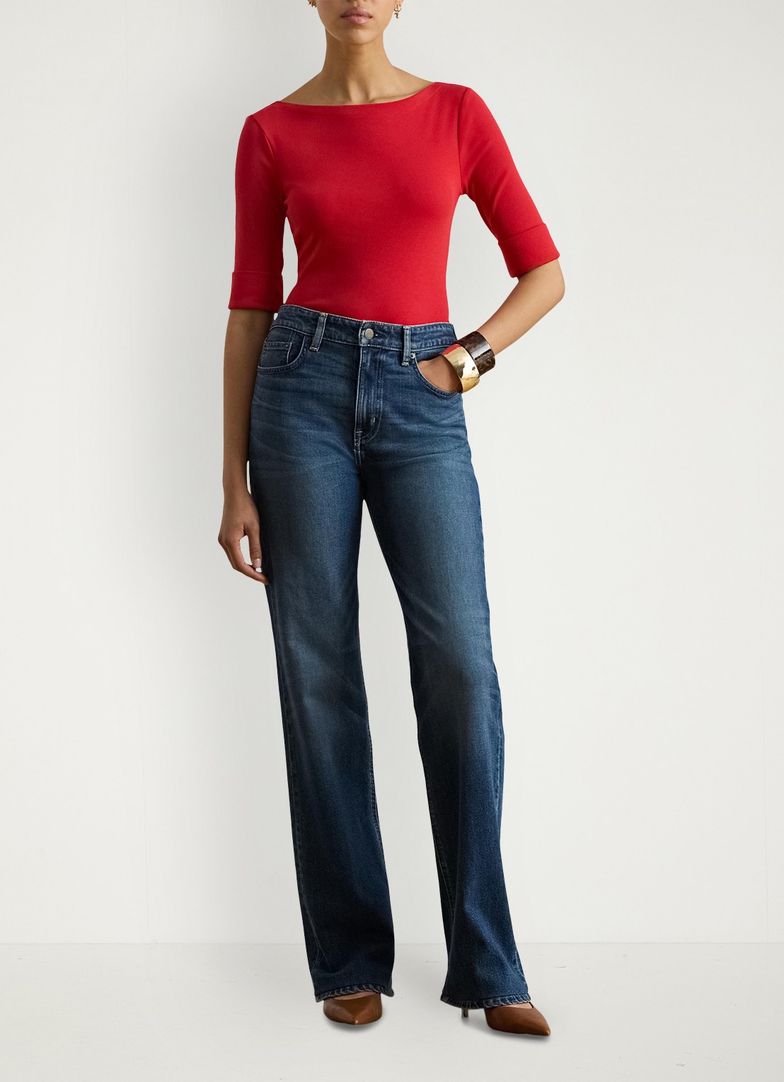 Ralph Lauren Top met boothals - voorkant 5 cruise red 2wr6 / rood