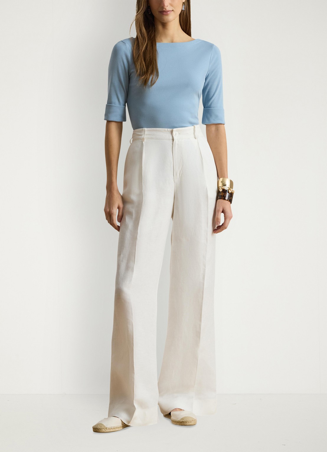 Ralph Lauren Top met boothals - voorkant 2 blue note-2lsm