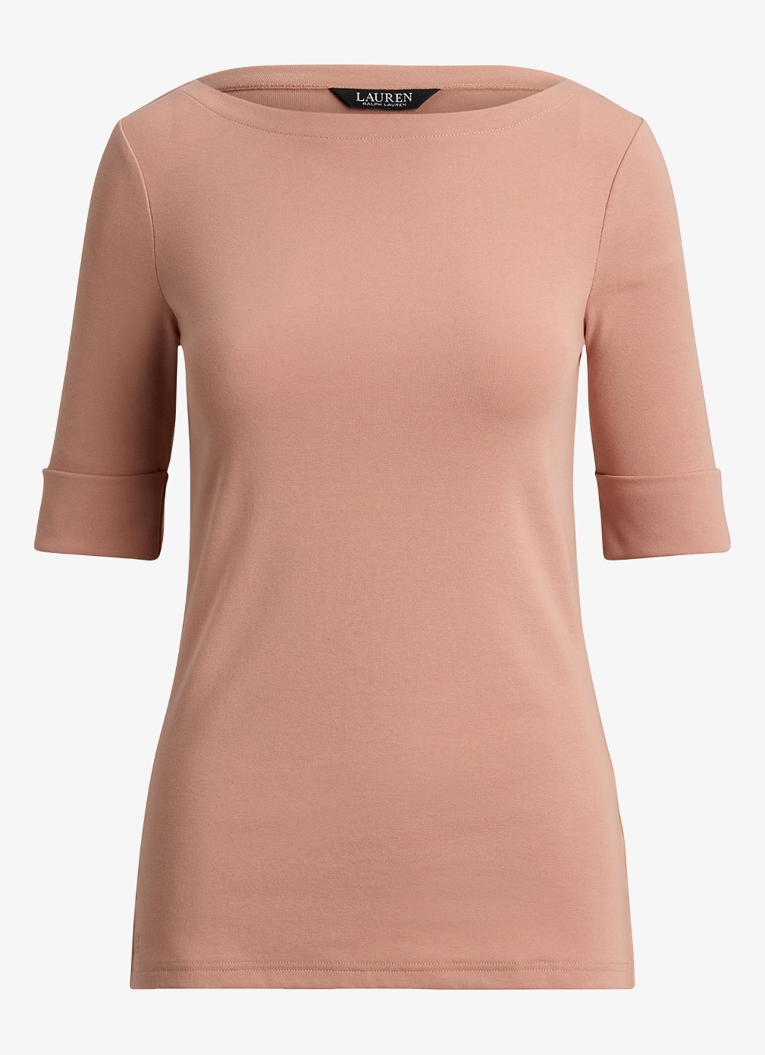 Ralph Lauren Top met boothals - voorkant pink sienna / roze