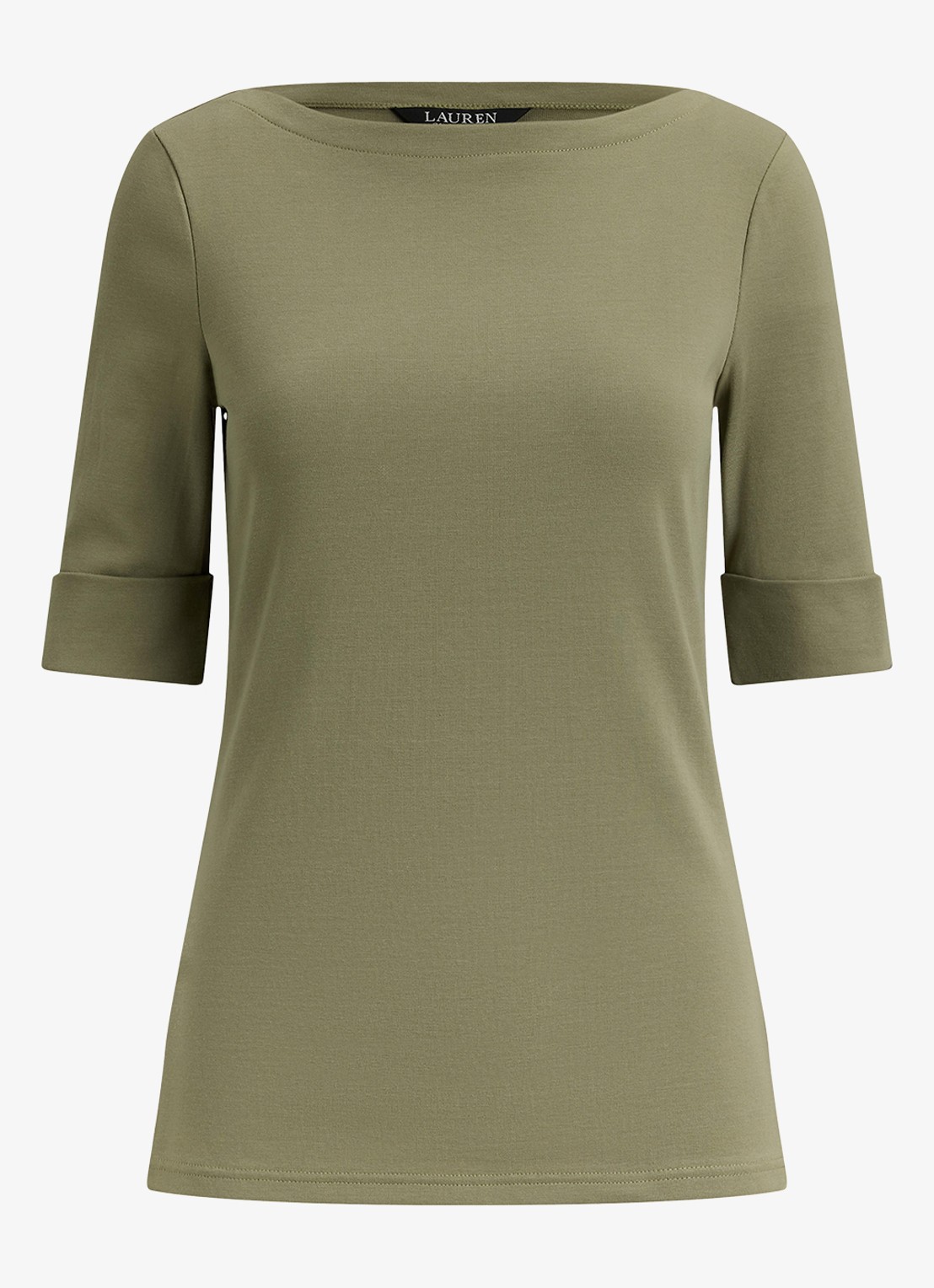 Ralph Lauren Top met boothals - voorkant light agave / groen