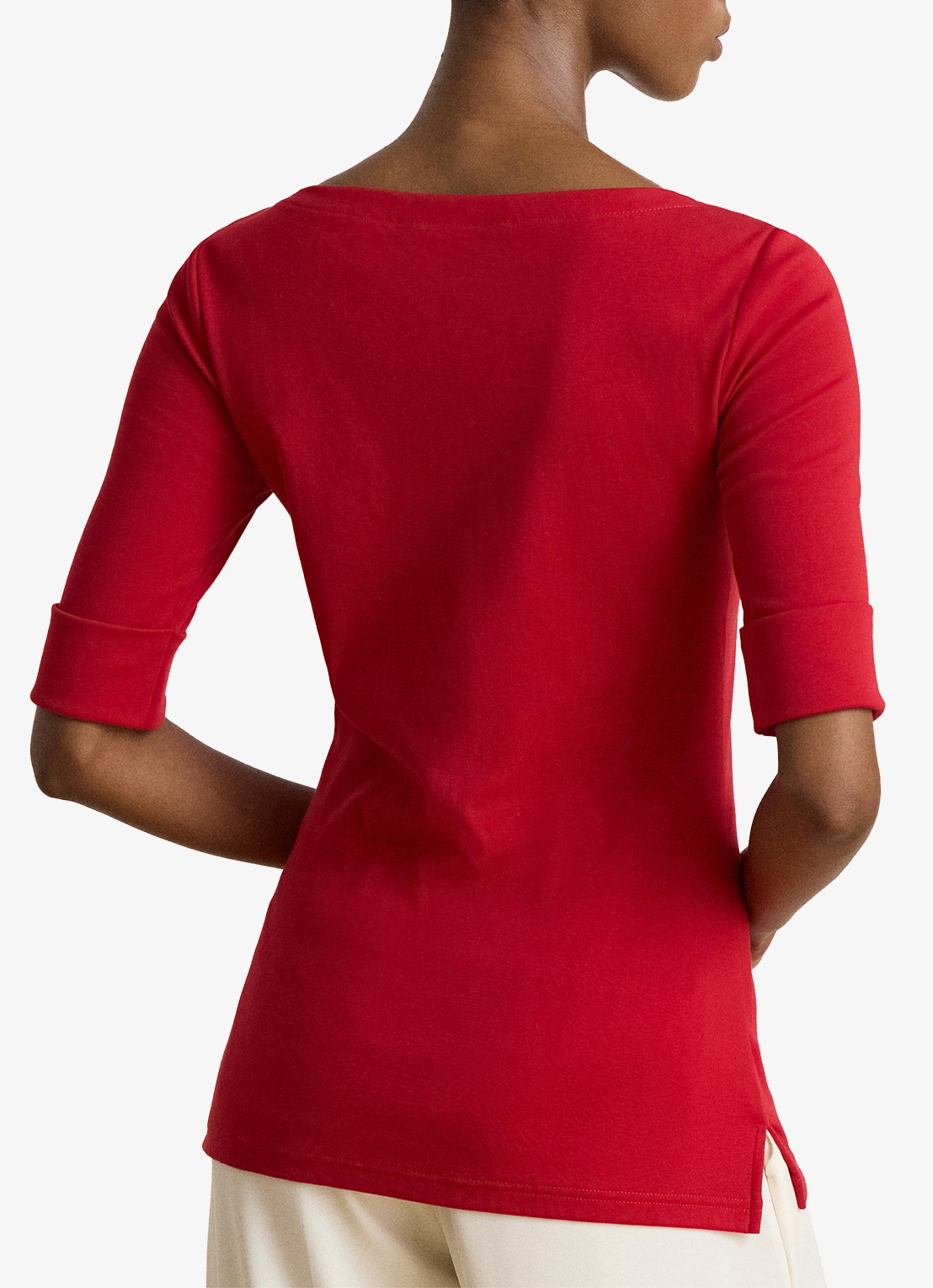Ralph Lauren Top met boothals - achterkant 3 ralph red / rood