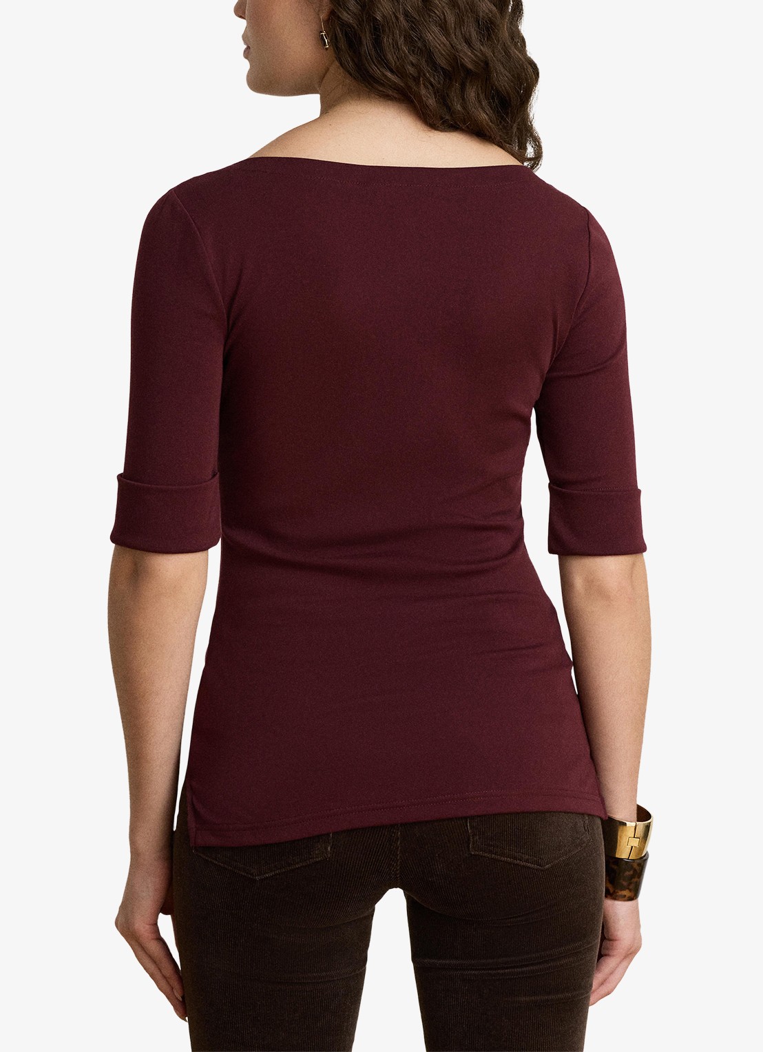 Ralph Lauren Top met boothals - achterkant 5 dark garnet / bordeauxrood