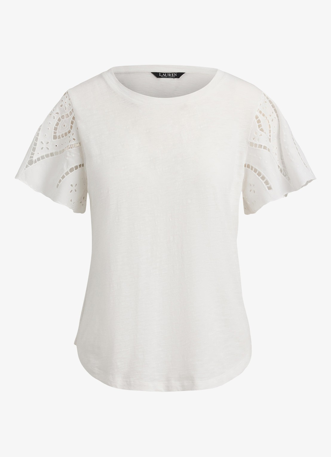 Ralph Lauren Top met broderie - voorkant wit
