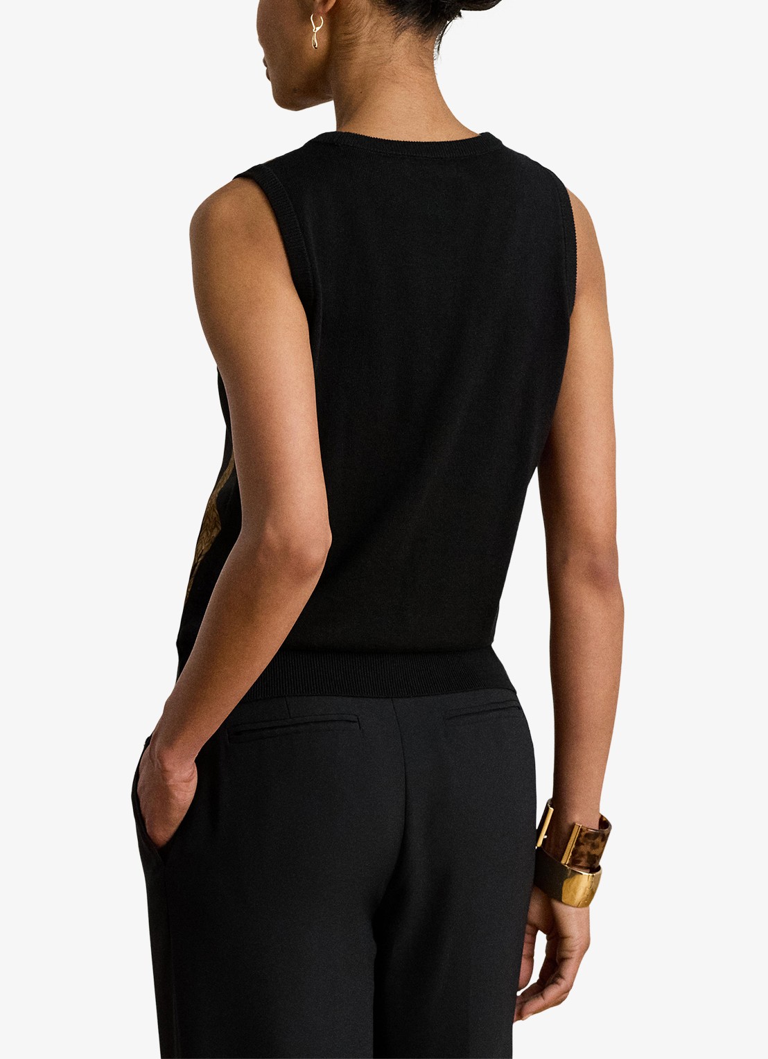 Ralph Lauren Top met print - achterkant 5 black multi / zwart