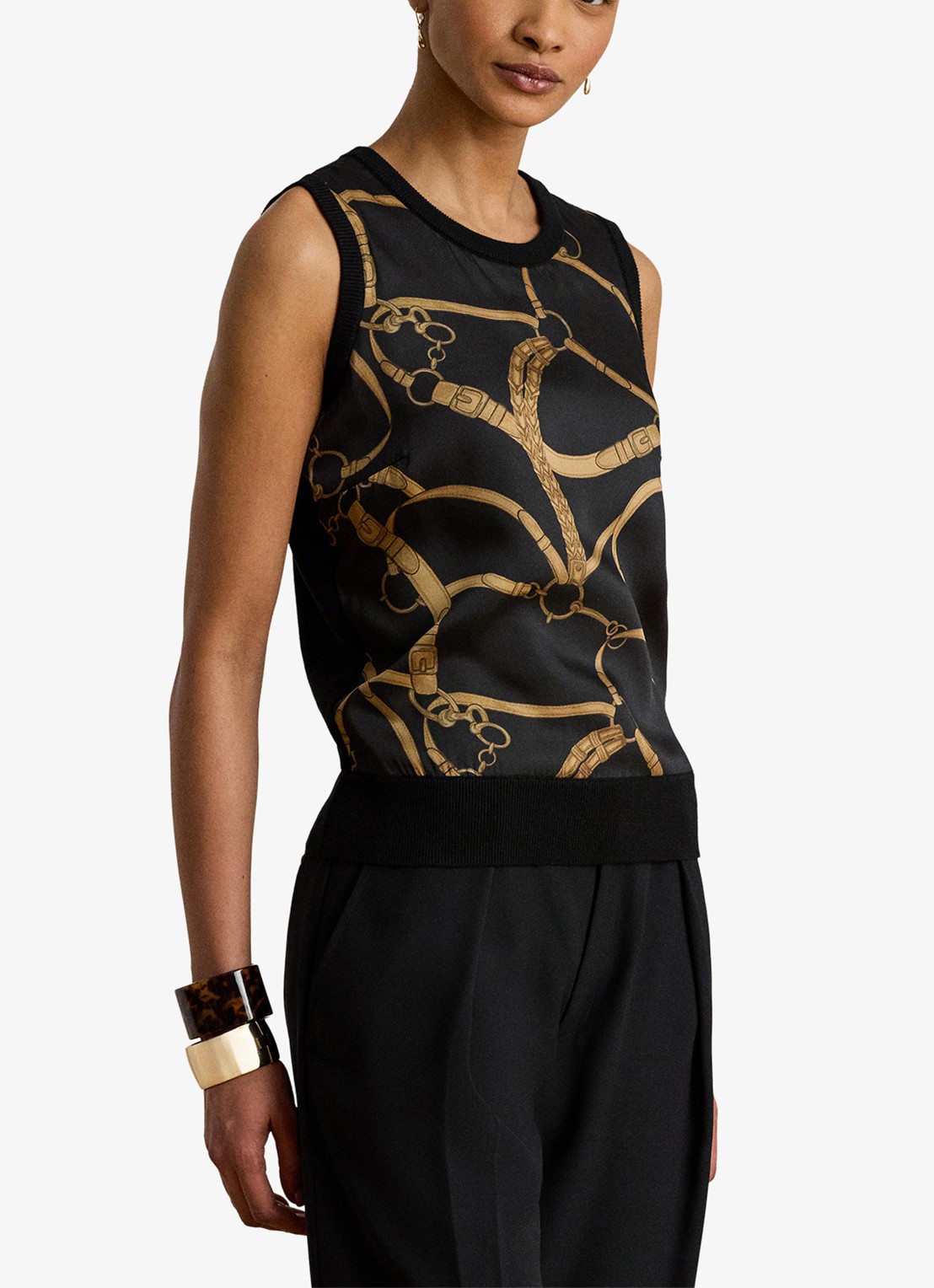 Ralph Lauren Top met print - detail 3 black multi / zwart