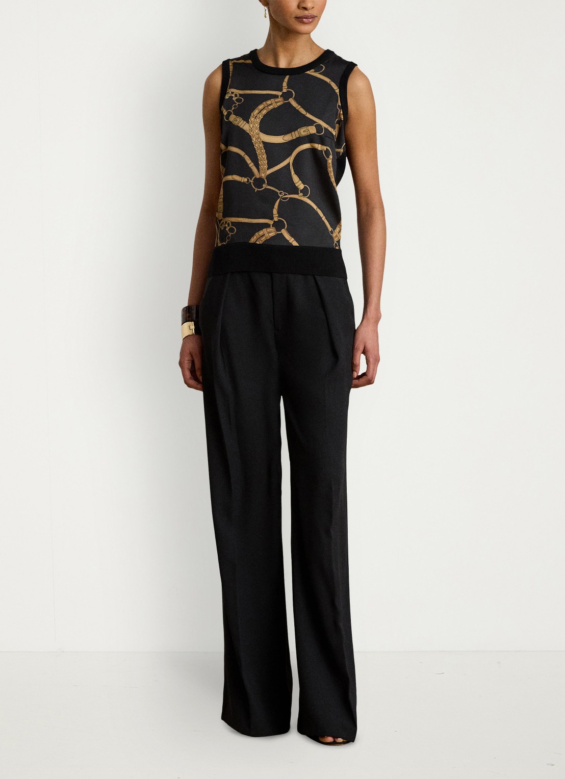 Ralph Lauren Top met print - voorkant 2 black multi / zwart