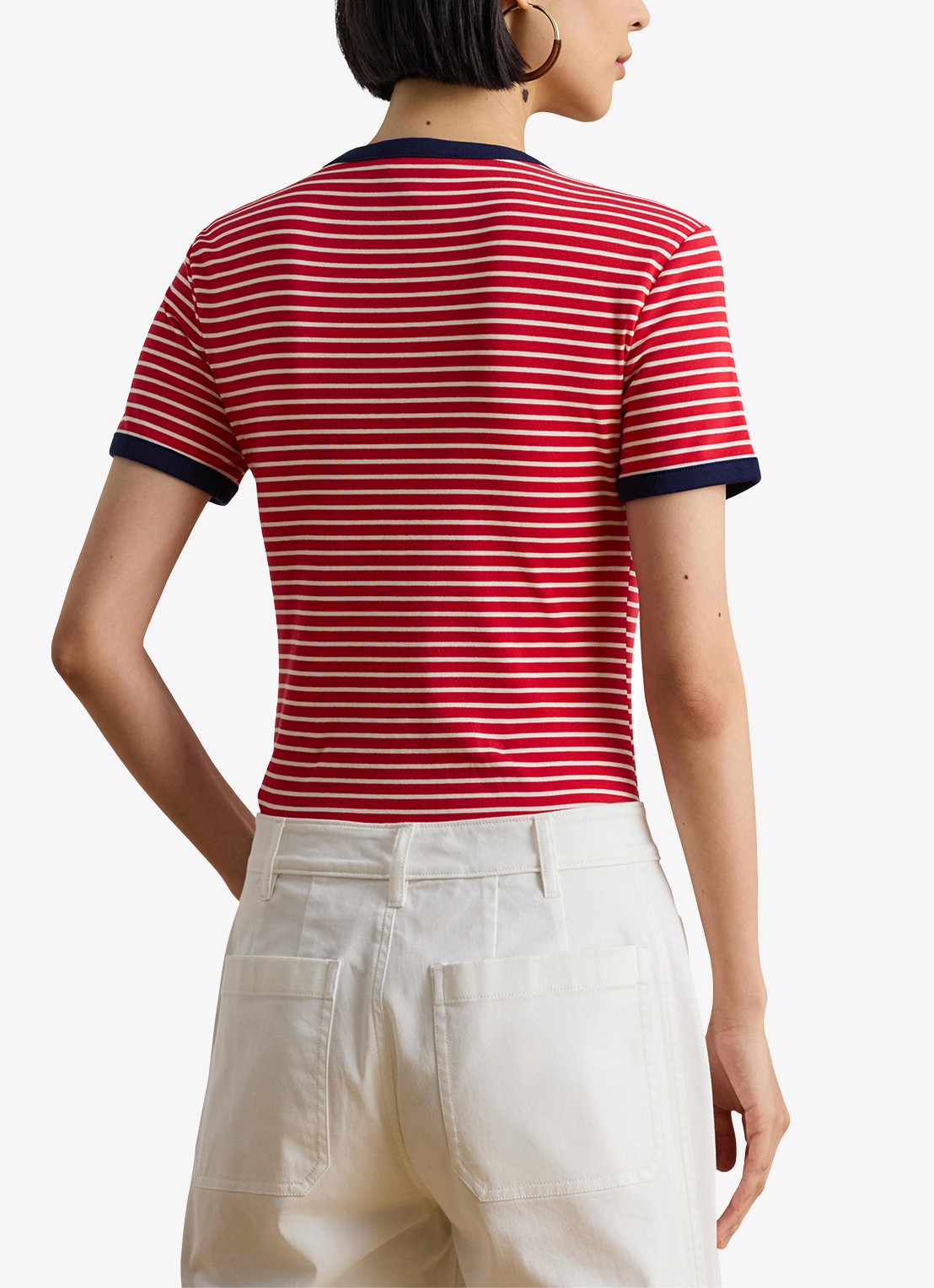 Ralph Lauren Top met streepprint - achterkant 5 cruise red / rood