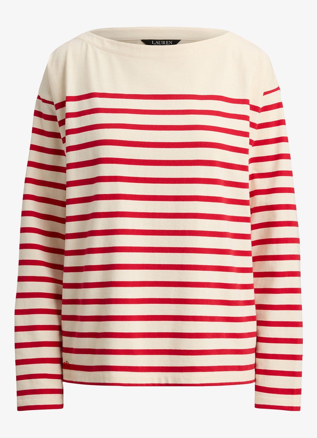 Ralph Lauren Top met streepprint - voorkant 4 mascarpone cream / creme