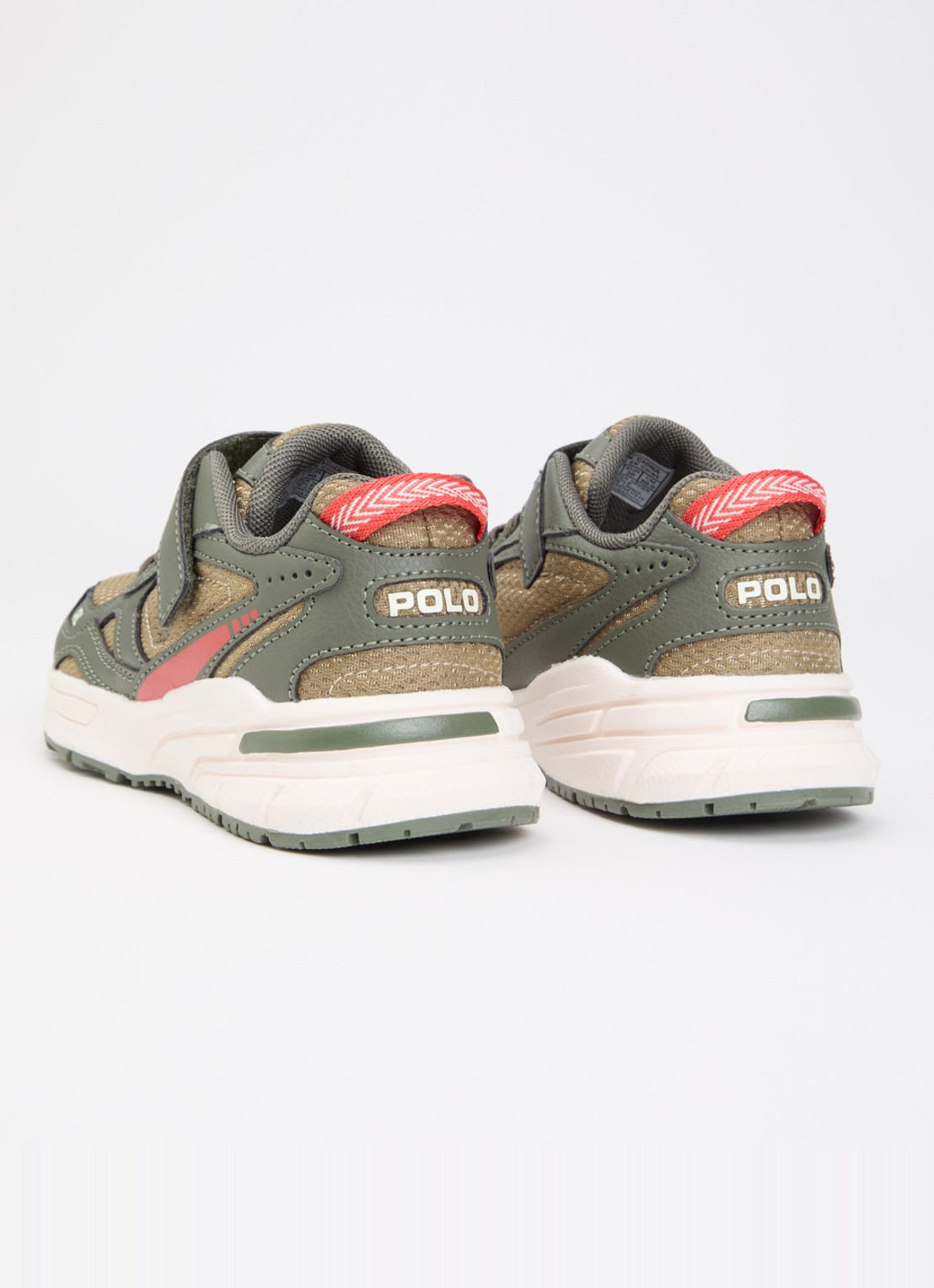 Ralph Lauren Trackster 275 sneaker met mesh details en logo - achterkant 2 olijfgroen