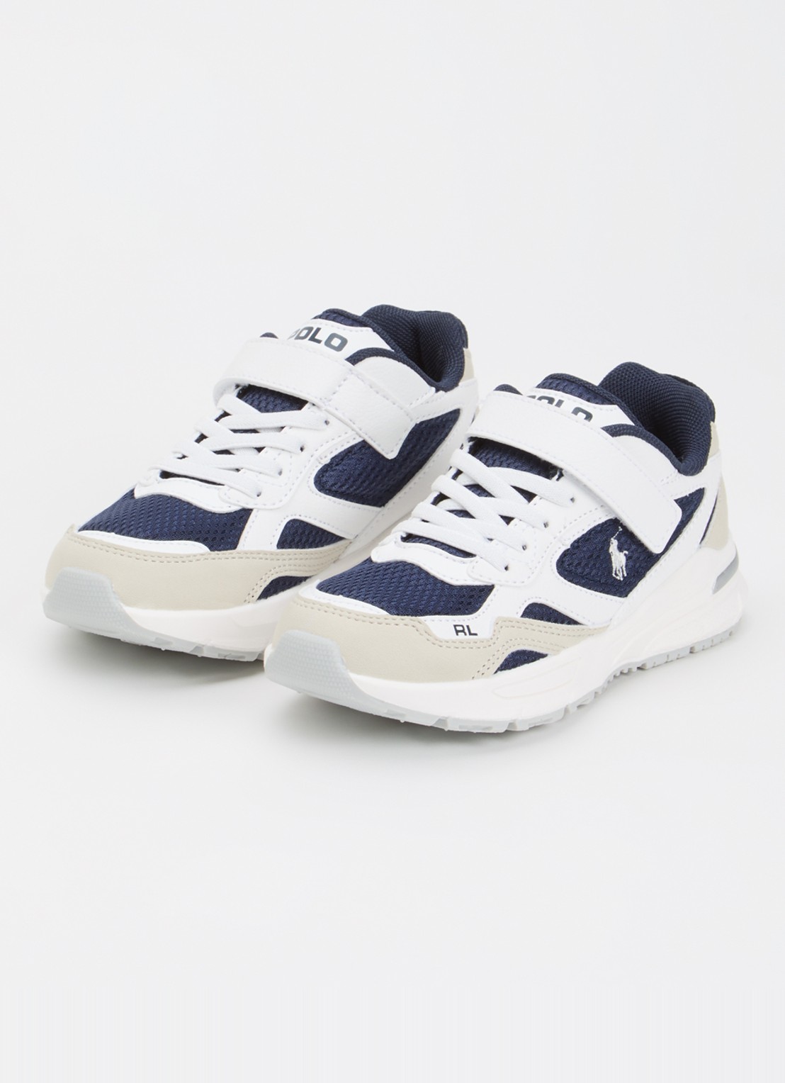 Ralph Lauren Trackster sneaker met mesh details - voorkant 4 wit