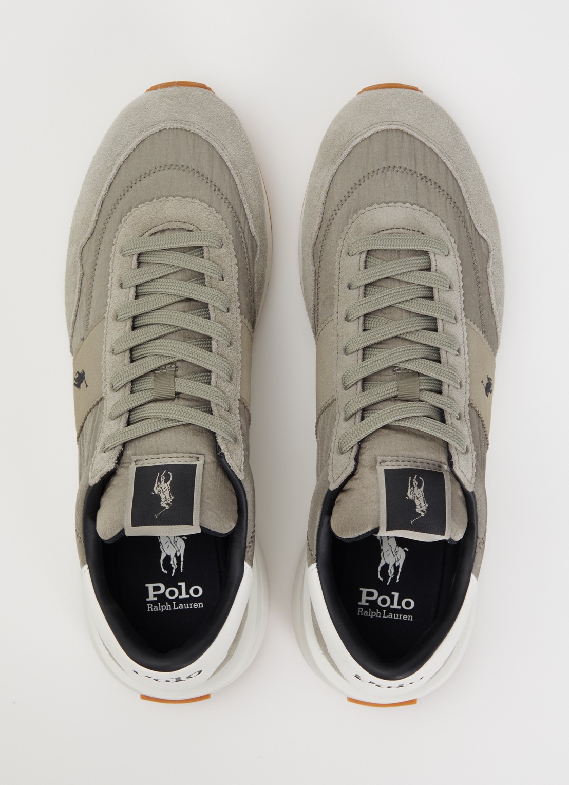 Ralph Lauren Train 89 sneaker met suède en leren details - detail 3 grijs