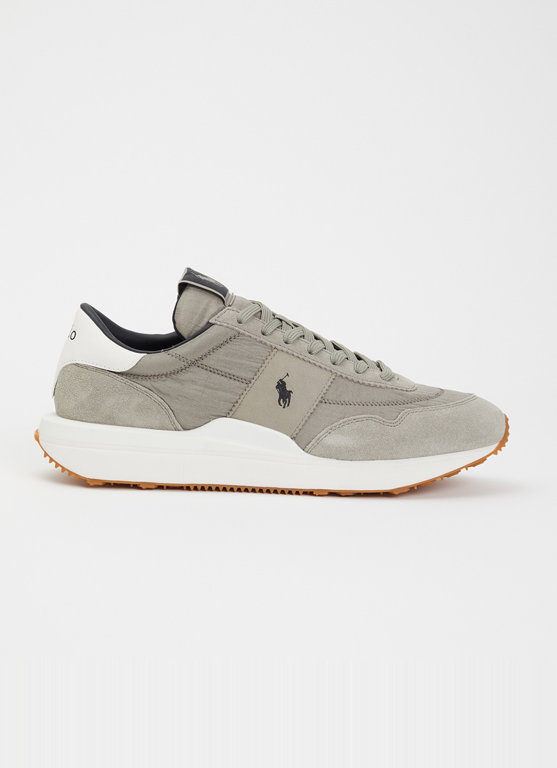 Ralph Lauren Train 89 sneaker met suède en leren details - voorkant 5 grijs