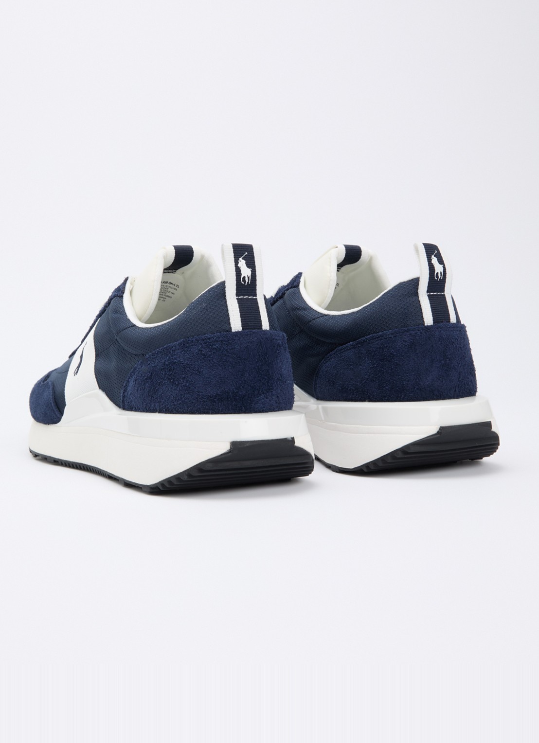 Ralph Lauren Train sneaker met suède details - achterkant 5 donkerblauw