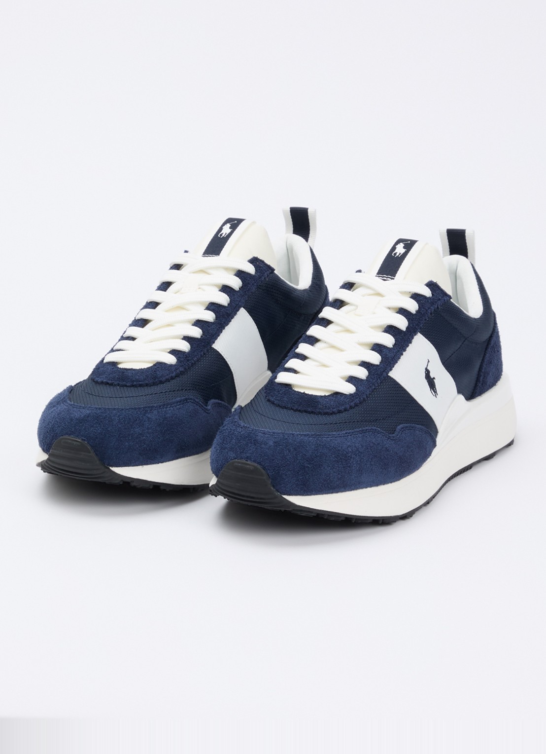 Ralph Lauren Train sneaker met suède details - detail 2 donkerblauw