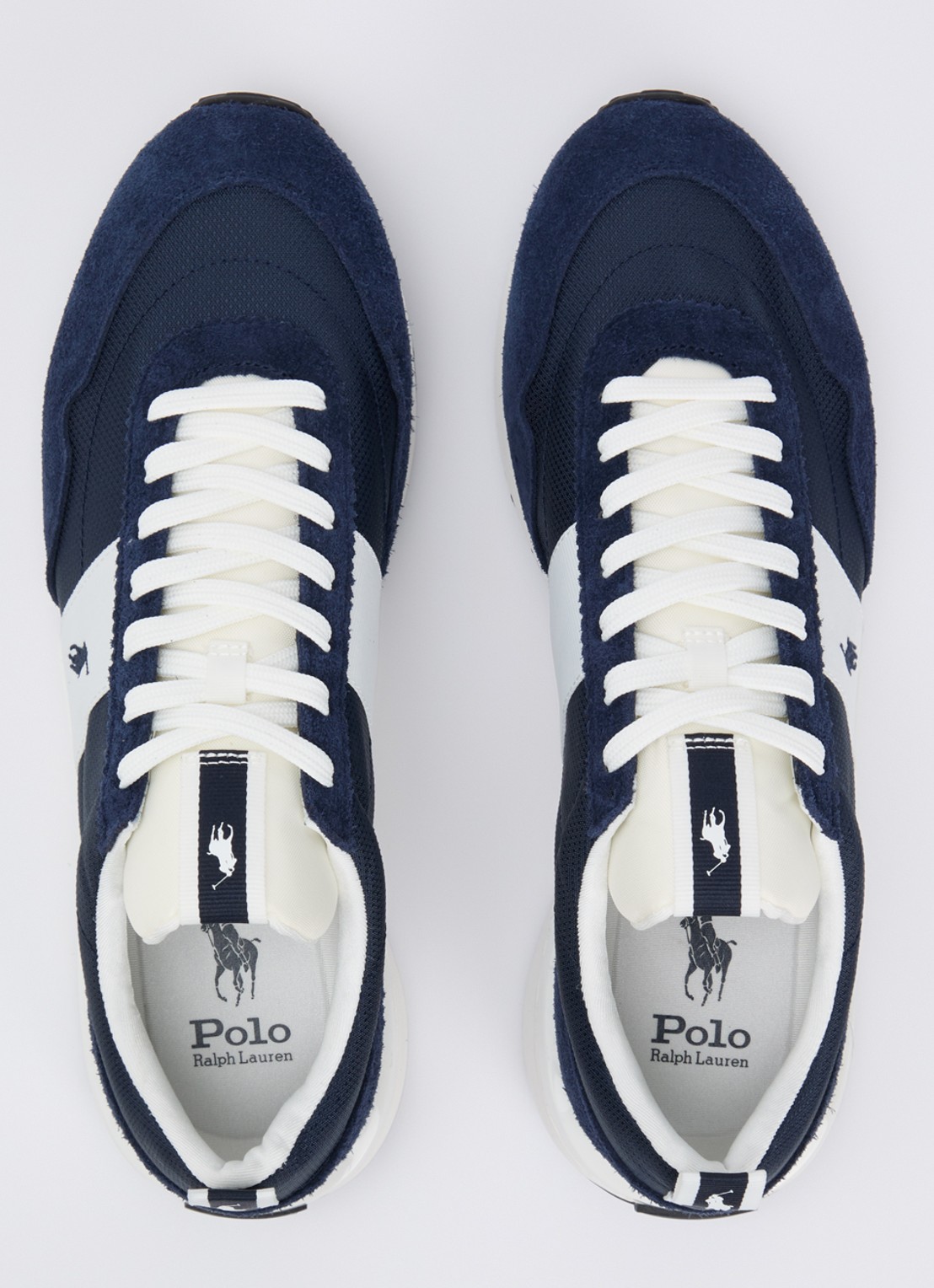 Ralph Lauren Train sneaker met suède details - detail 3 donkerblauw