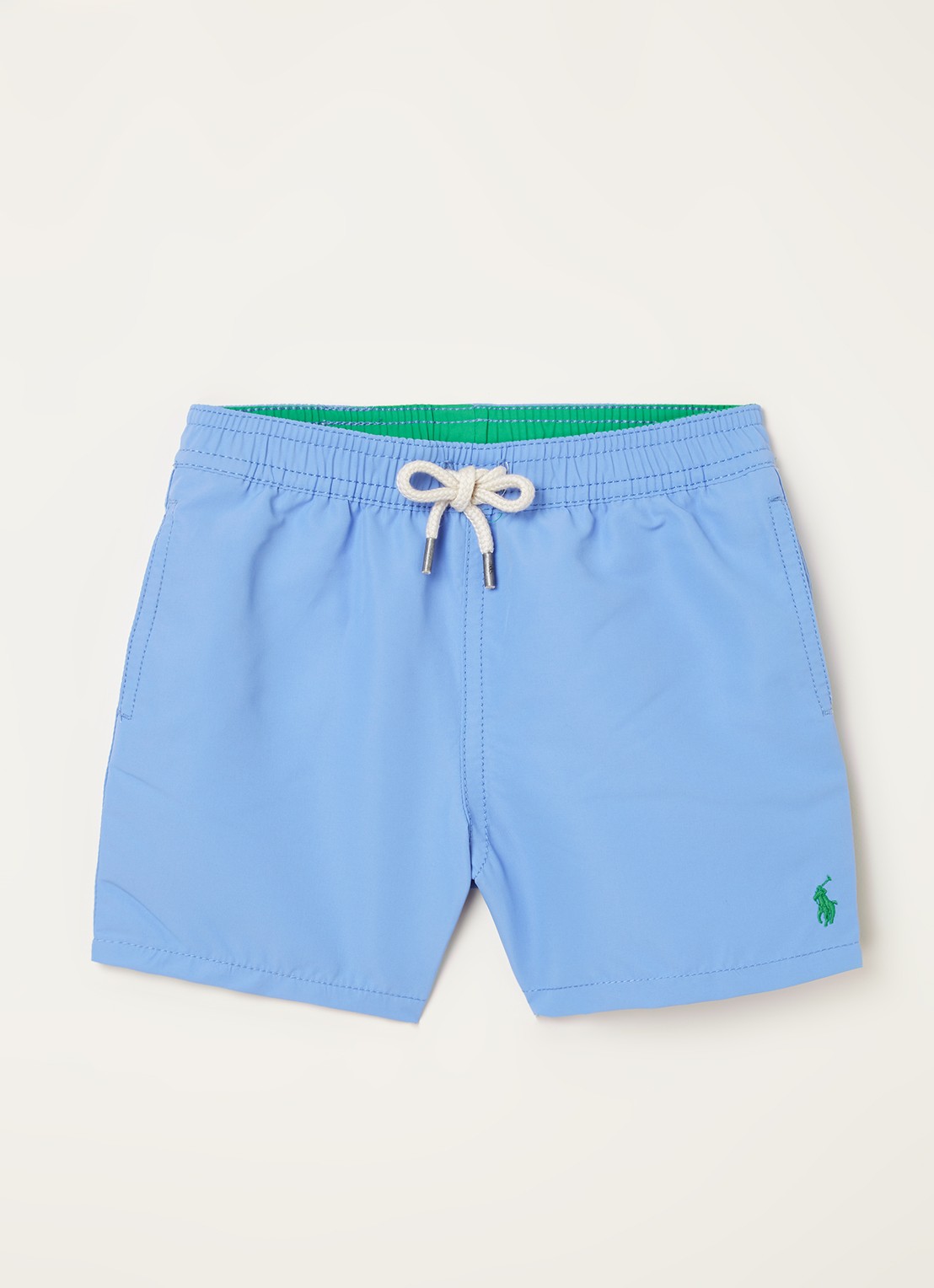 Ralph Lauren Traveler zwembroek met steekzakken en logo - voorkant blauw