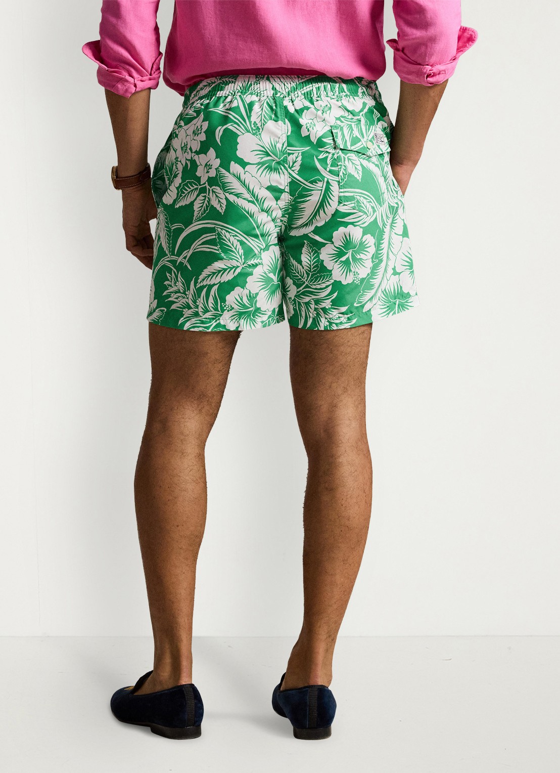 Ralph Lauren Traveler zwemshorts met bloemenprint - achterkant 2 green sweetheart floral / groen