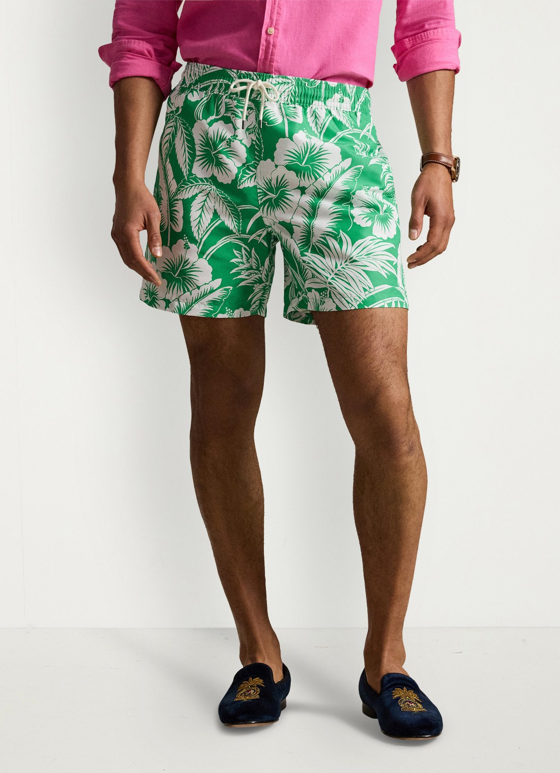 Ralph Lauren Traveler zwemshorts met bloemenprint - detail 3 green sweetheart floral / groen