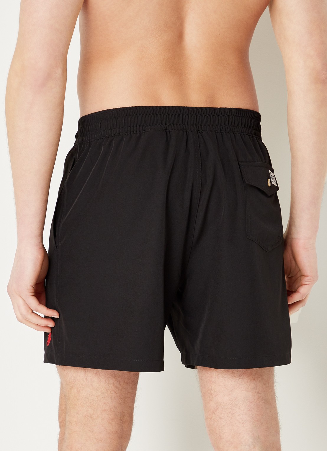 Ralph Lauren Traveler zwemshorts met logo en koordsluiting - achterkant polo black / zwart