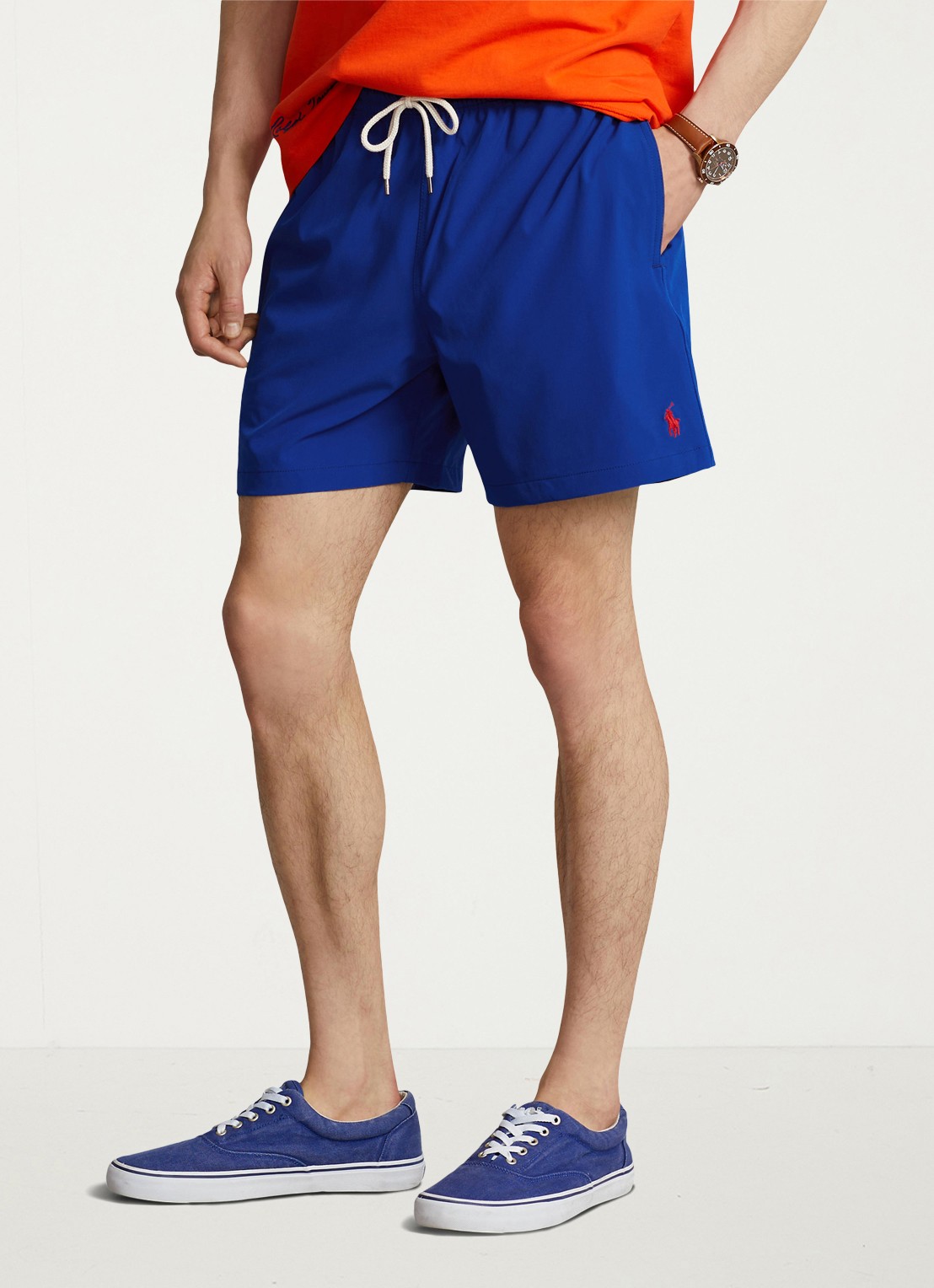 Ralph Lauren Traveler zwemshorts met logo en koordsluiting - detail rugby royal / blauw