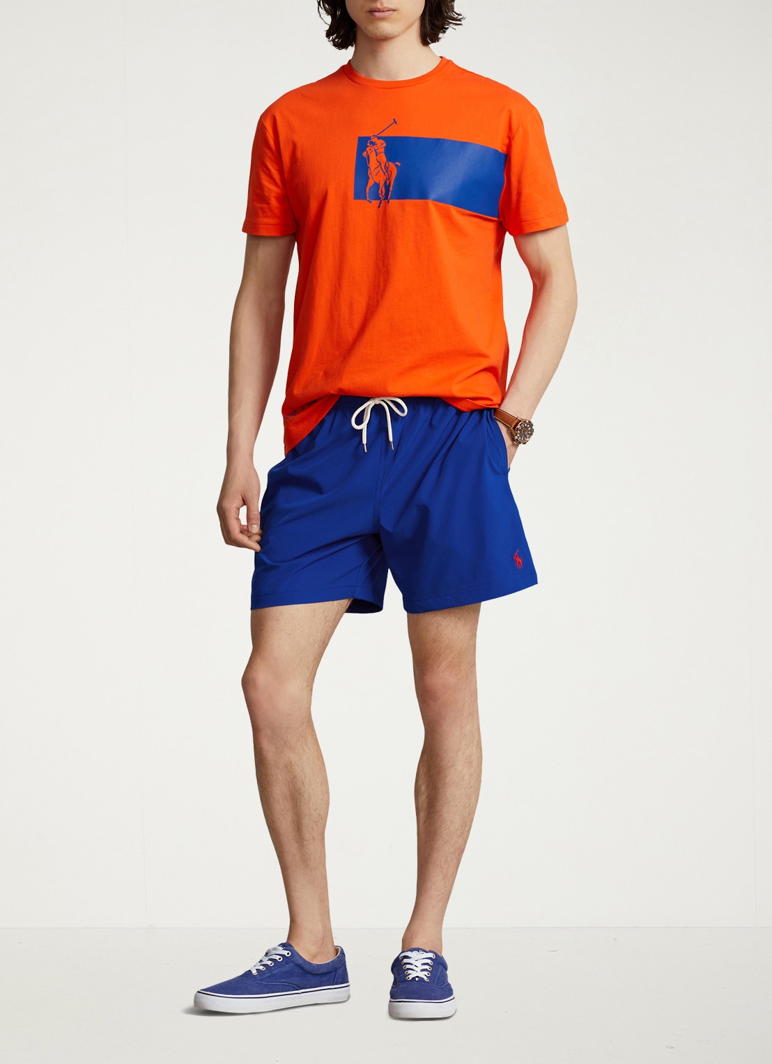 Ralph Lauren Traveler zwemshorts met logo en koordsluiting - voorkant 4 rugby royal / blauw