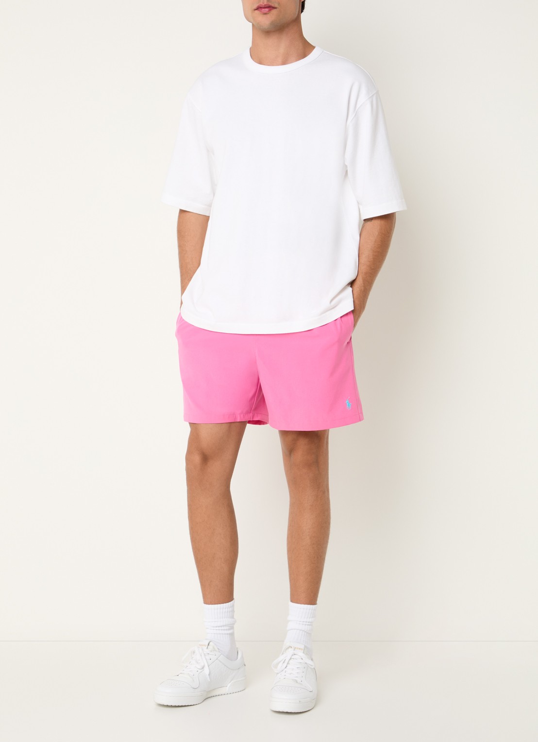Ralph Lauren Traveler zwemshorts met logoborduring - voorkant 2 roze