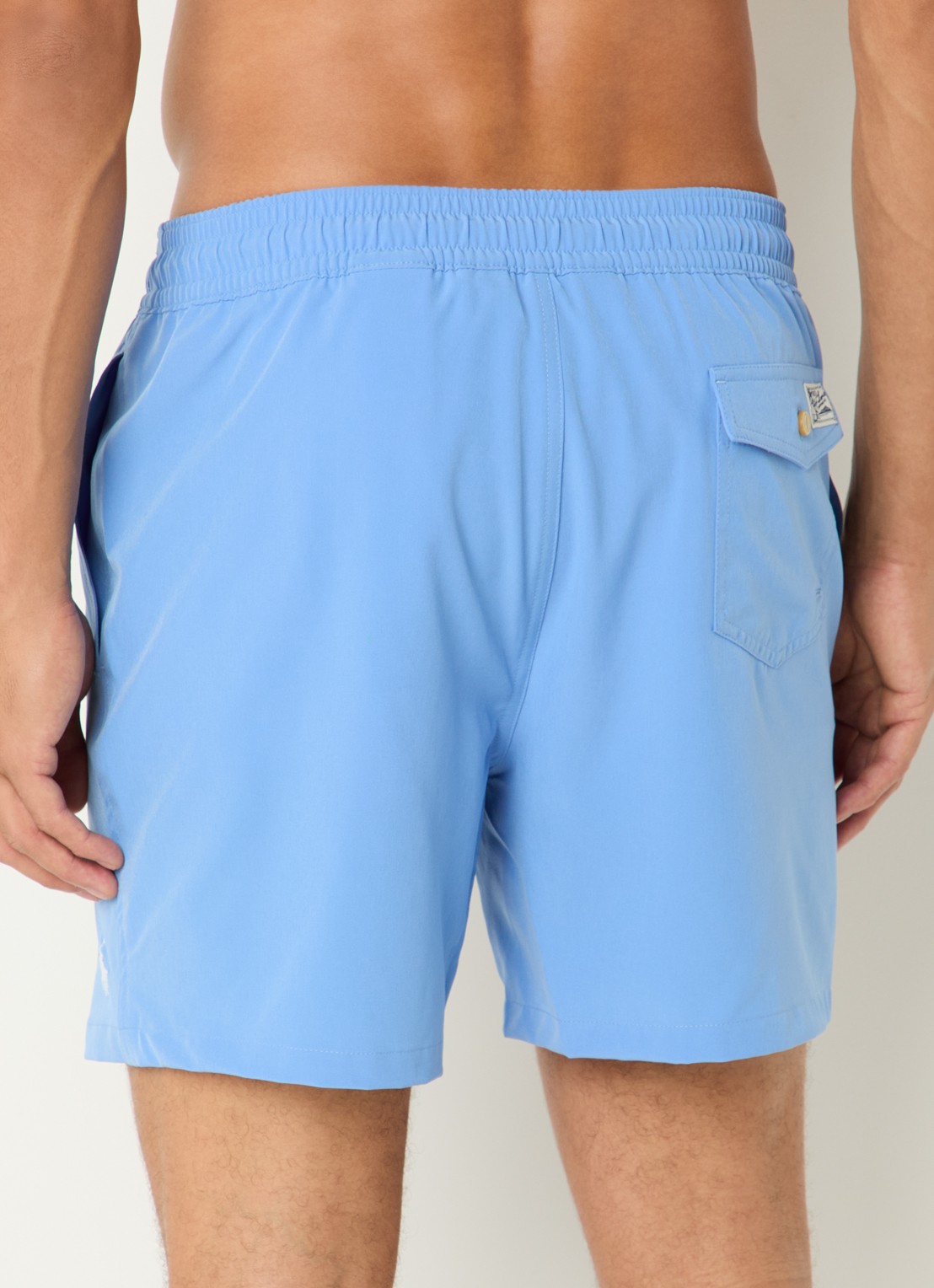 Ralph Lauren Traveler zwemshorts met logoborduring - achterkant 4 staalblauw