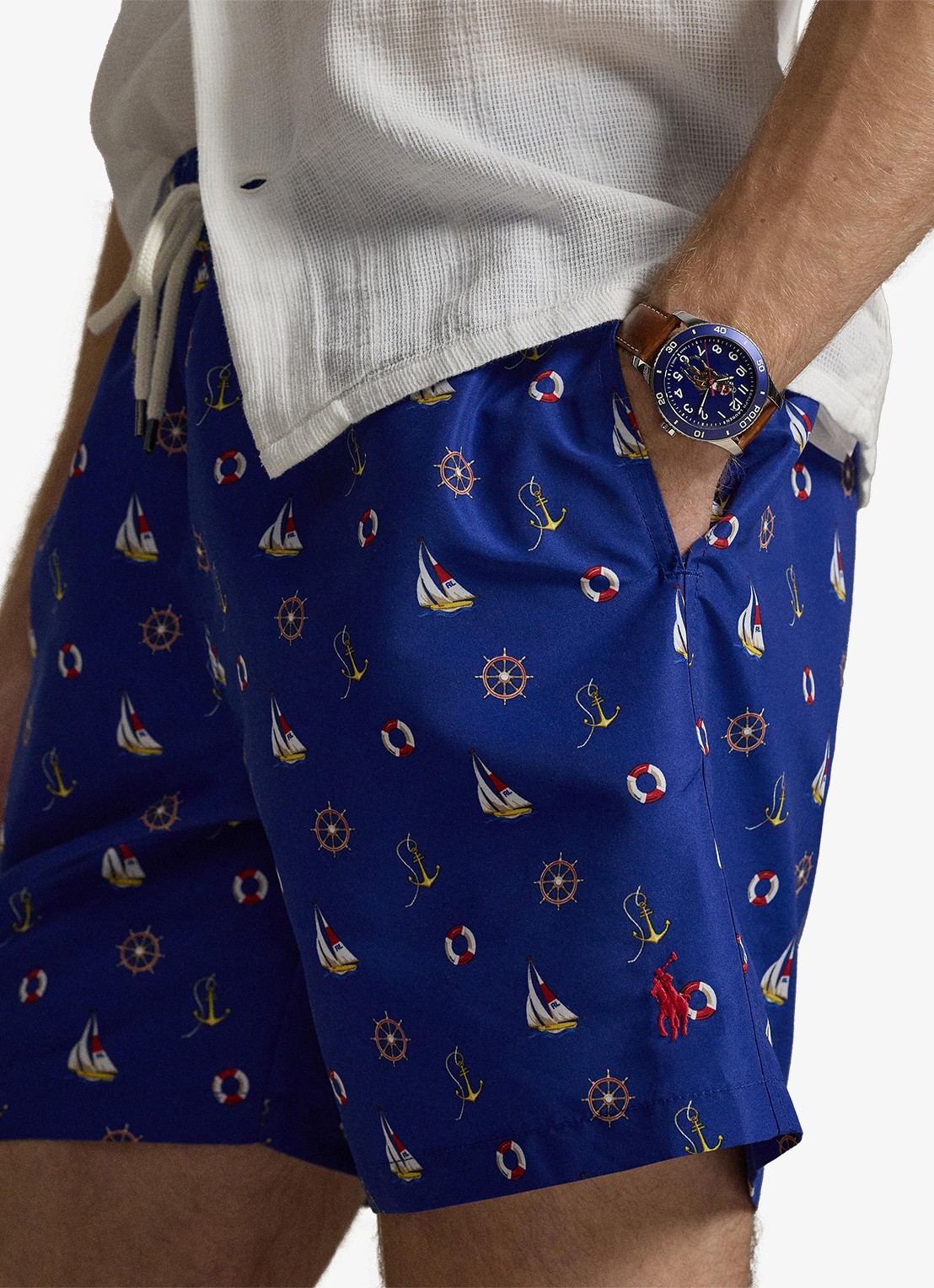 Ralph Lauren Traveler zwemshorts met print - detail 3 blue nautical marine / donkerblauw