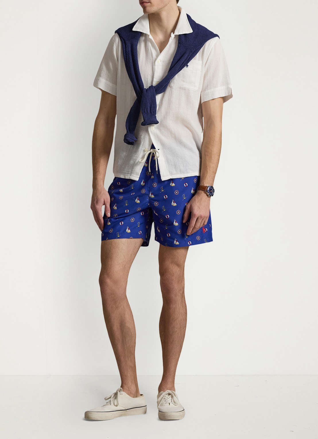 Ralph Lauren Traveler zwemshorts met print - voorkant 5 blue nautical marine / donkerblauw