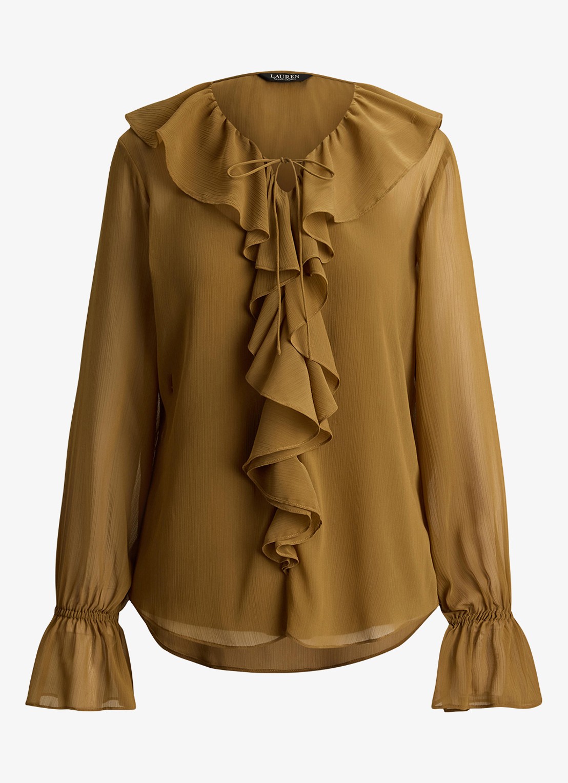Ralph Lauren Tuniek met ruches - voorkant 2 tobacco bronze / bruin