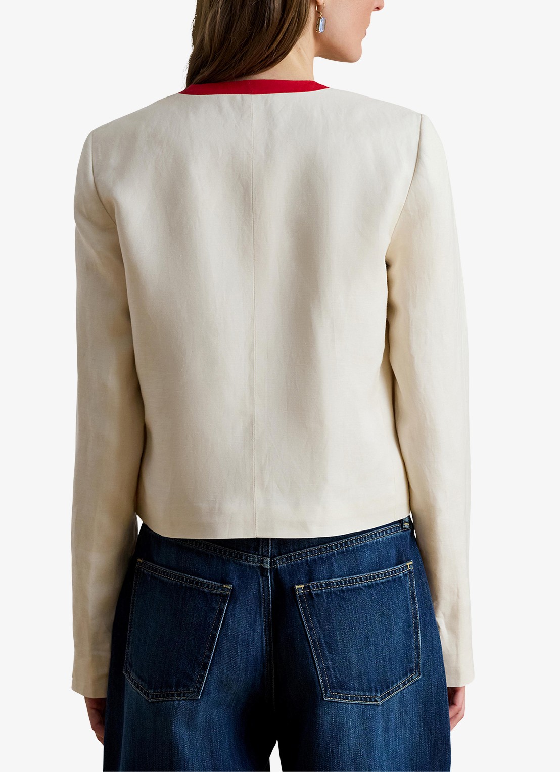 Ralph Lauren Vest in linnenblend - achterkant mascarpone cream / creme