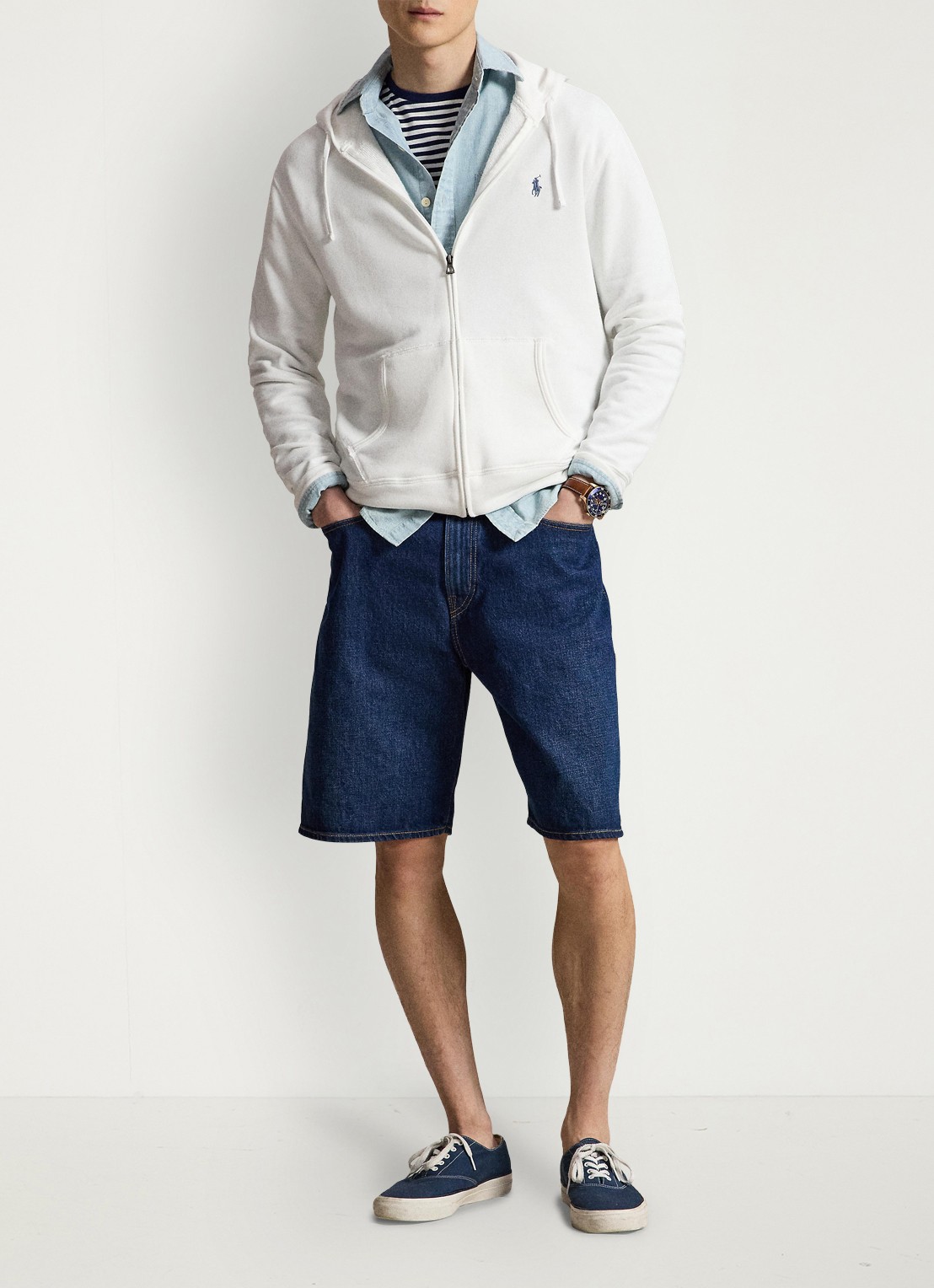 Ralph Lauren Vest met logoborduring en capuchon - detail 2 white / wit