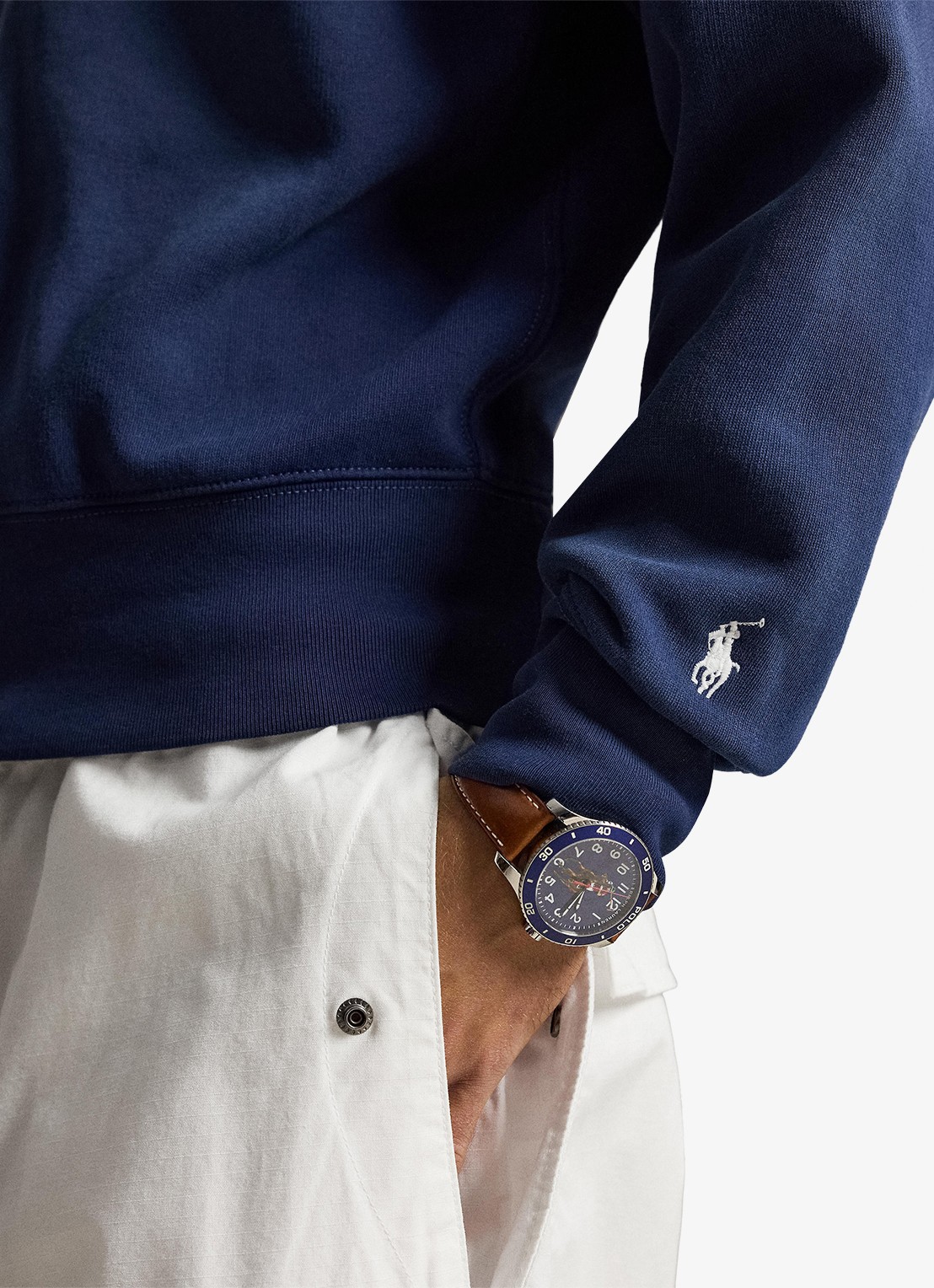 Ralph Lauren Vintage fit sweater met logoprint - detail 4 newport navy / donkerblauw
