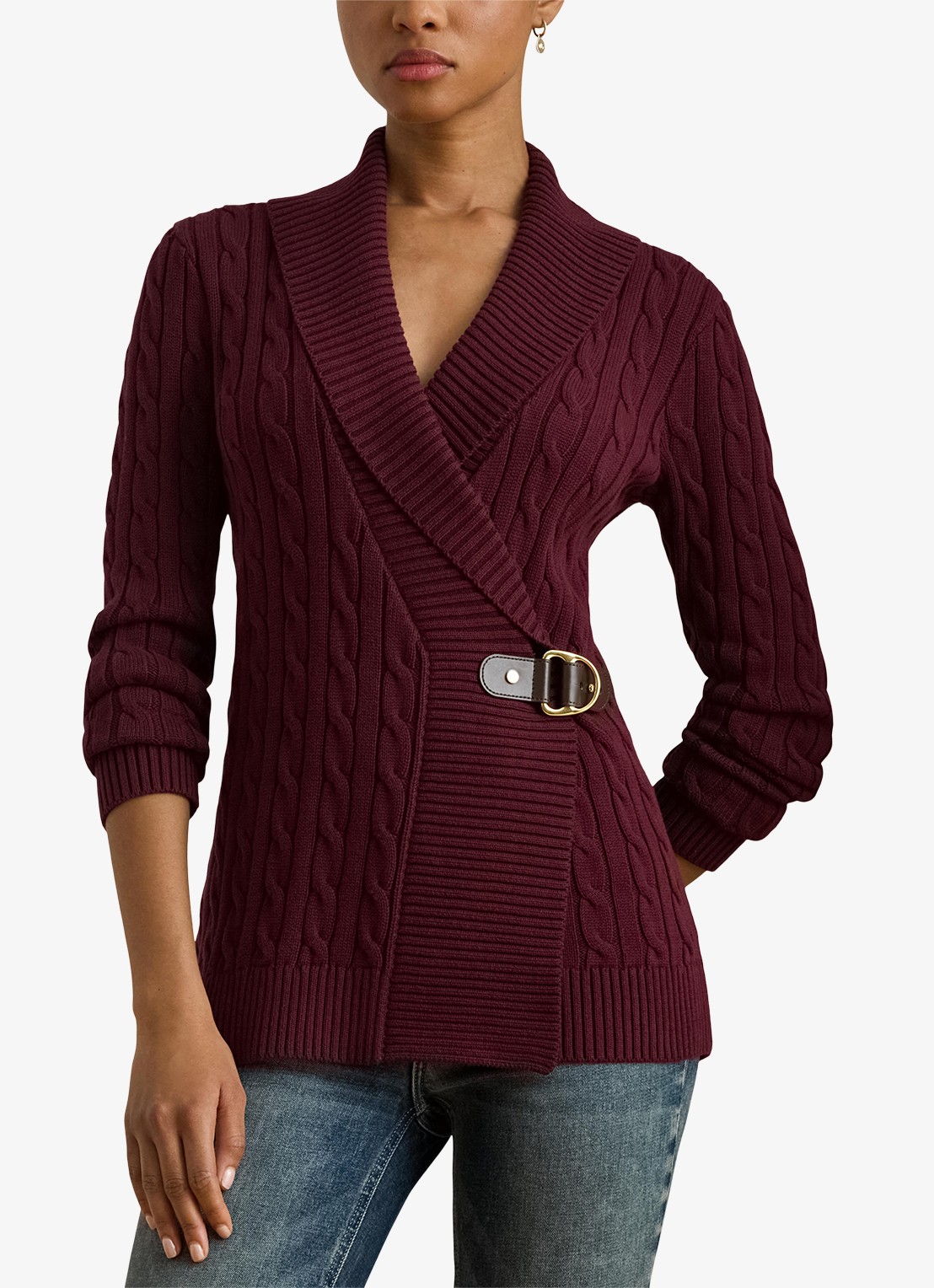 Ralph Lauren W SWEATERS - detail 4 dark garnet / bordeauxrood