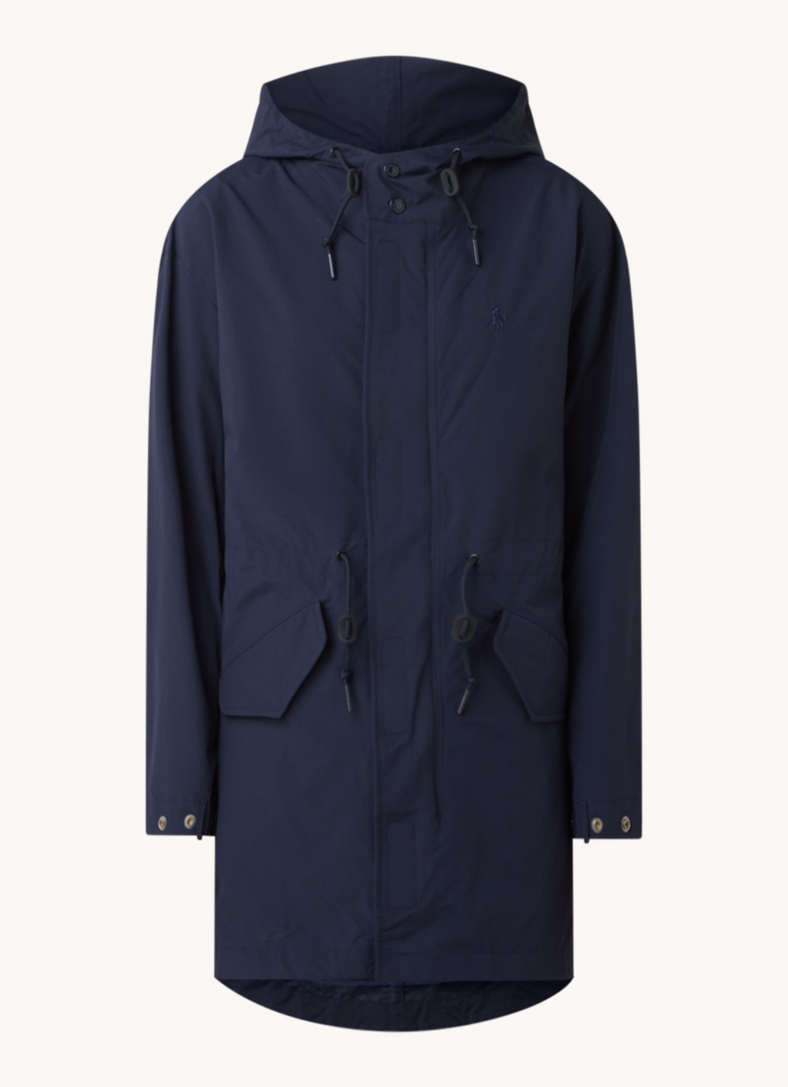 Ralph Lauren Waterafstotende regenjas met drawstring - voorkant donkerblauw