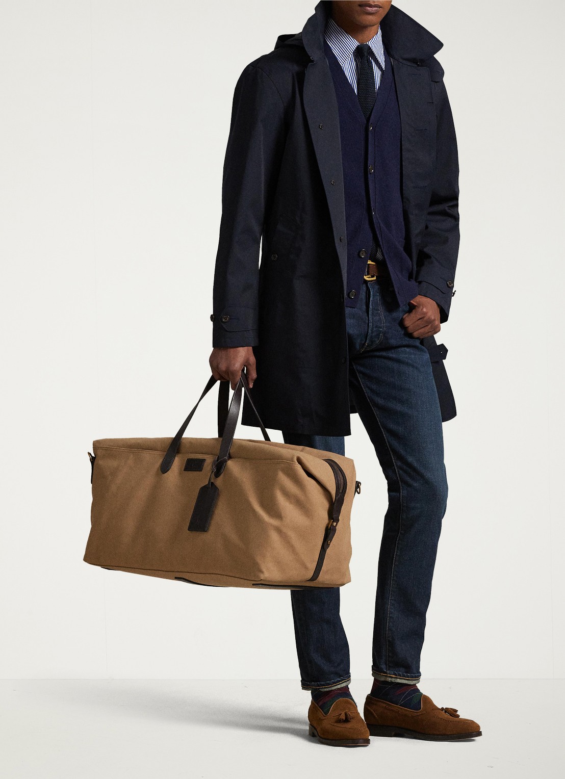 Ralph Lauren Weekendtas met logo - voorkant 2 montana khaki / khaki