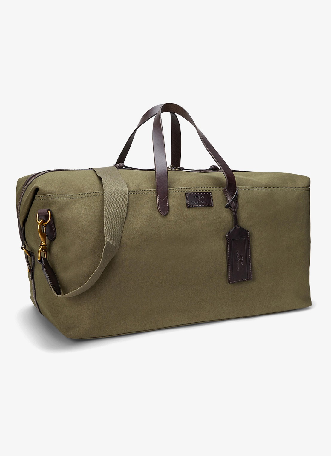 Ralph Lauren Weekendtas met logo - detail defender grn / mosgroen