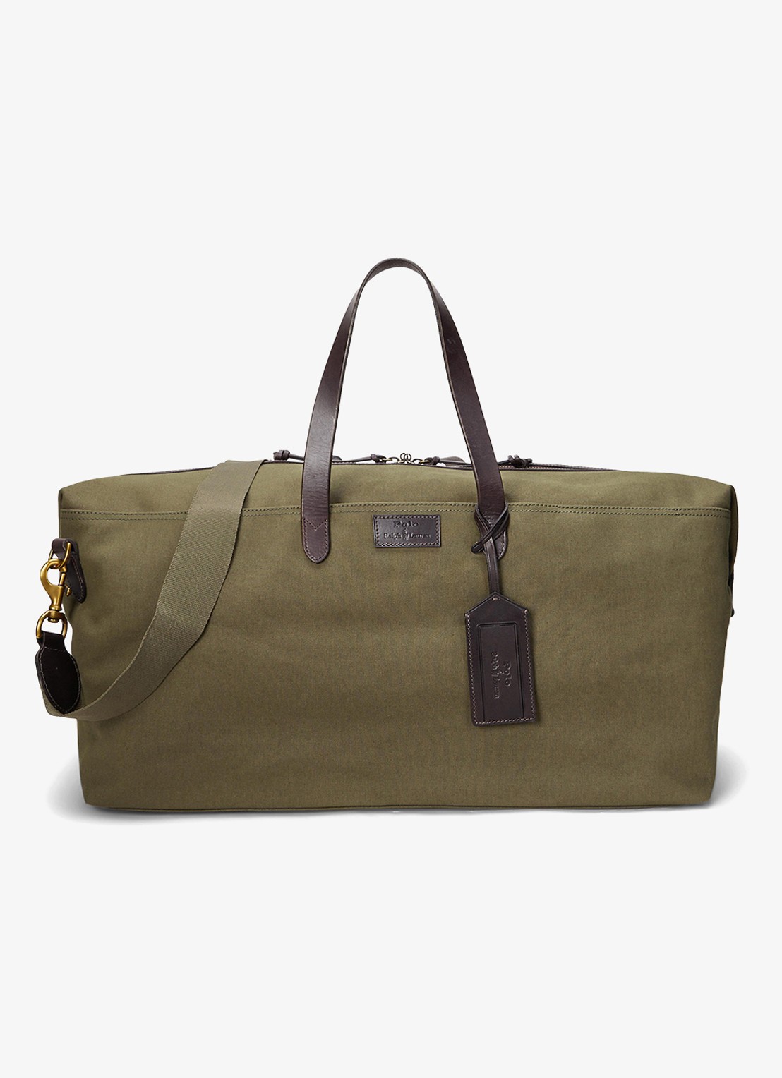 Ralph Lauren Weekendtas met logo - voorkant 5 defender grn / mosgroen
