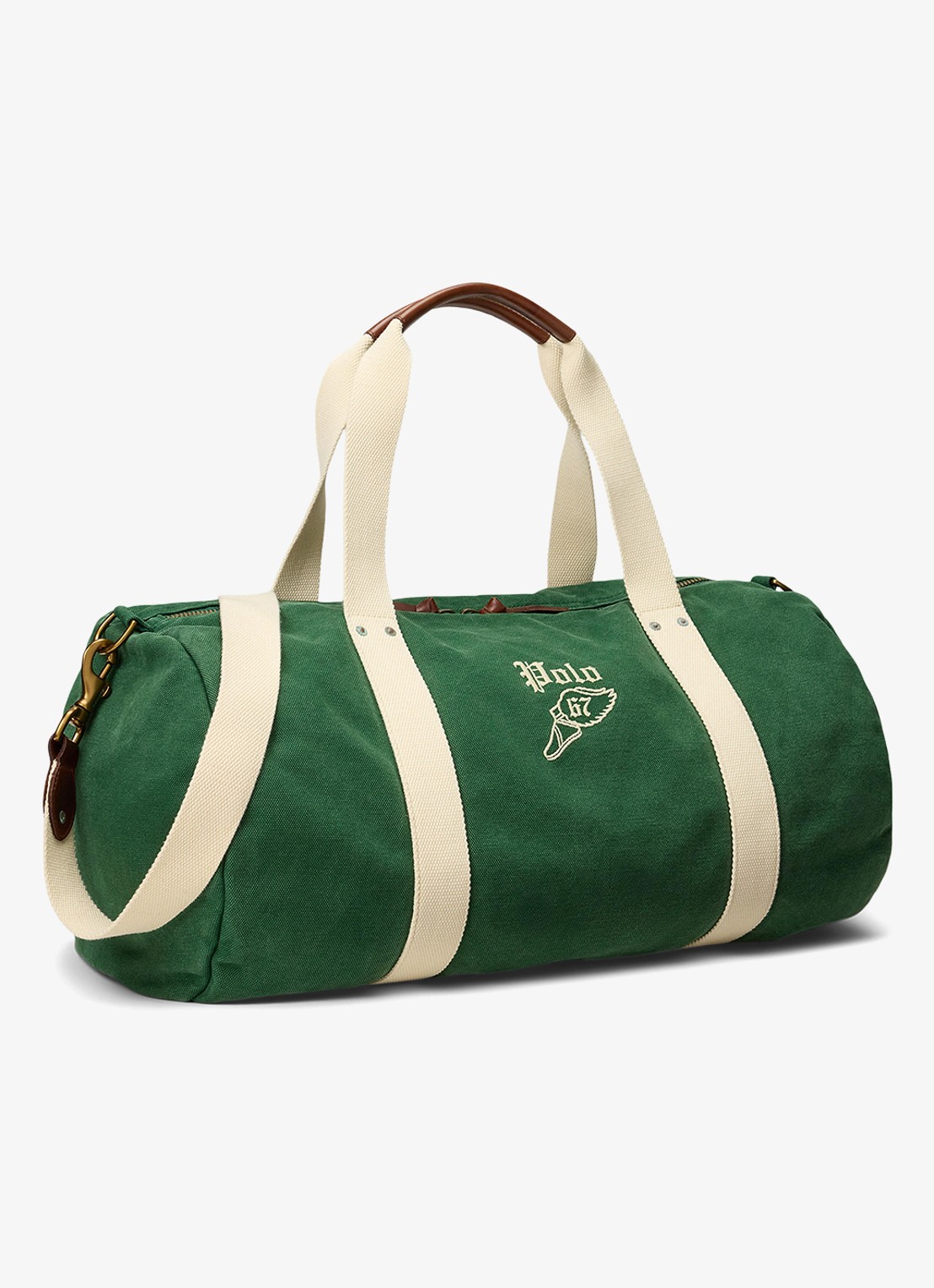 Ralph Lauren Weekendtas met logoborduring - detail green cream / groen