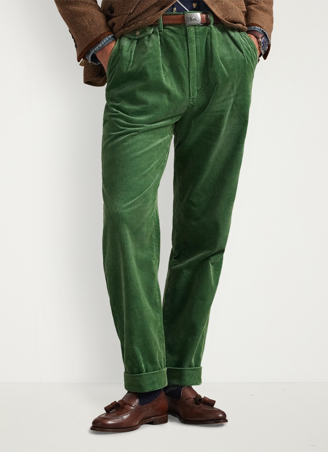 Ralph Lauren Whitman relaxed fit chino van corduroy - detail 4 meadow green / groen