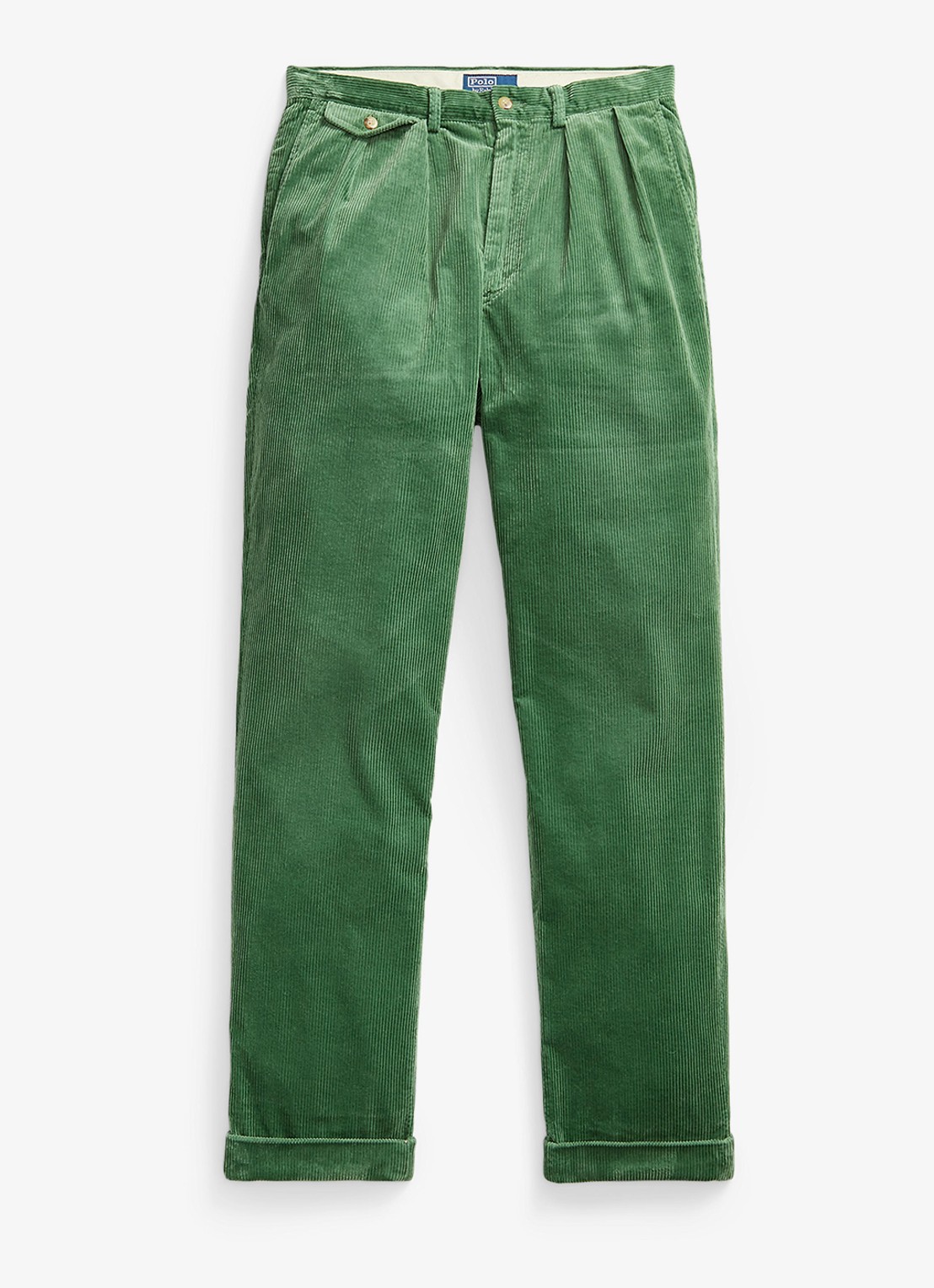 Ralph Lauren Whitman relaxed fit chino van corduroy - voorkant 2 meadow green / groen