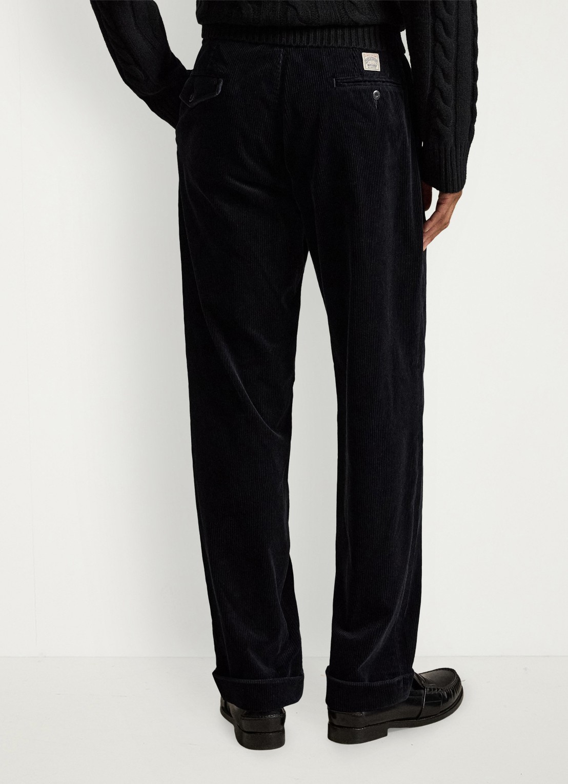 Ralph Lauren Whitman relaxed fit chino van corduroy - achterkant 5 polo black / zwart